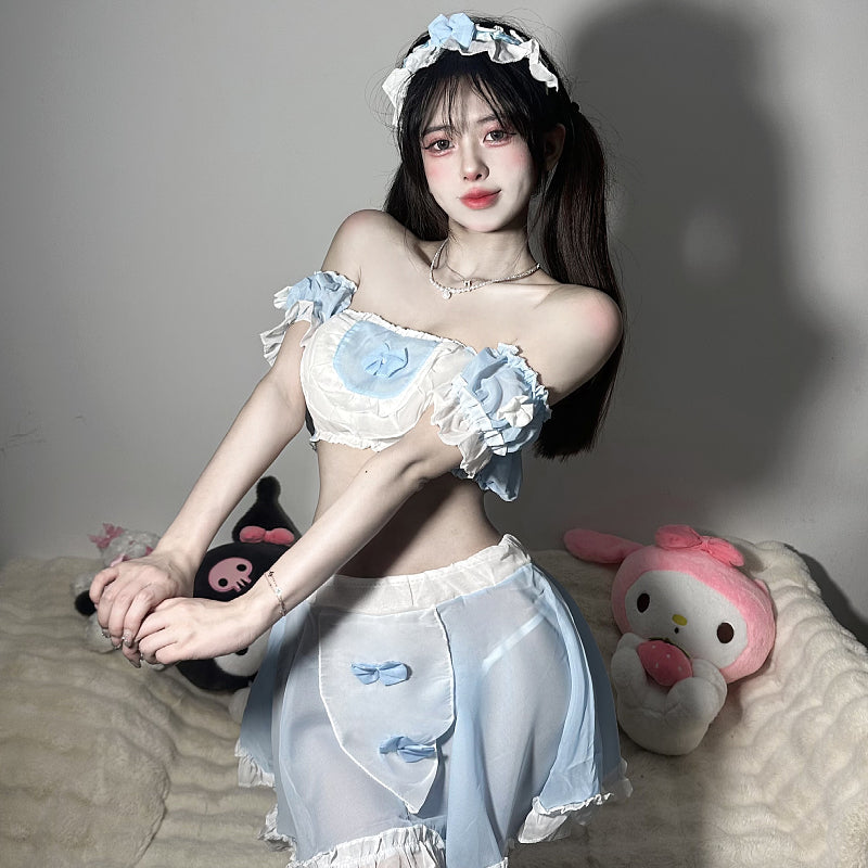 Japanese Lolita Maid Pleated Costume Set - product image 3