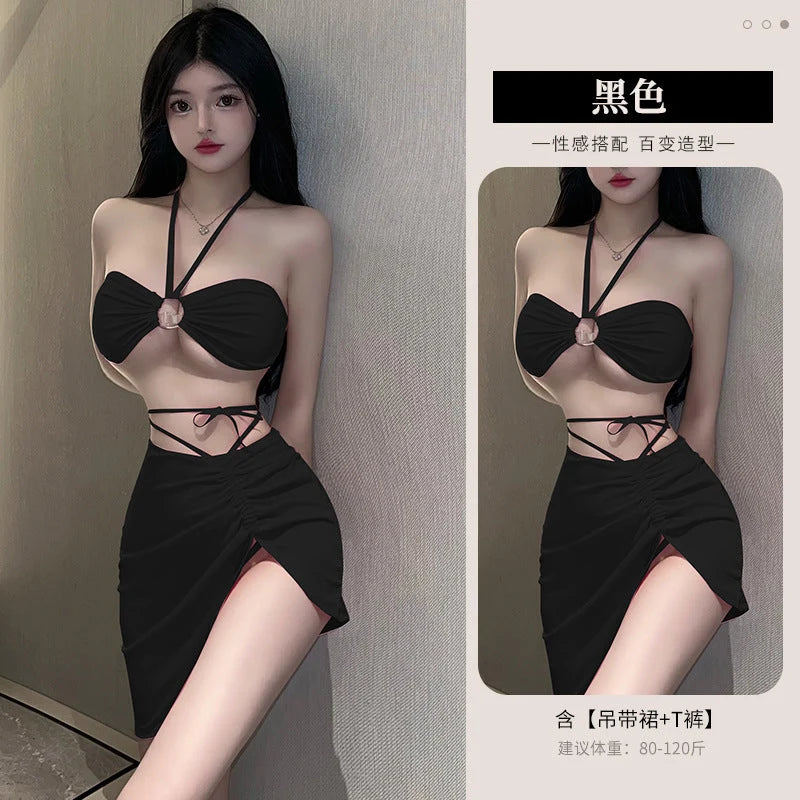 Halter High-Slit Bodycon Mini Dress - image 2